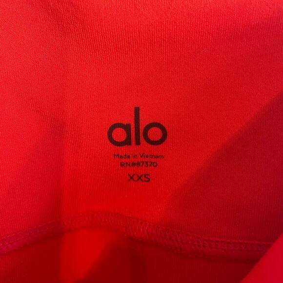 Alo Yoga Interlace High Waist Leggings Lace Up Cutouts Red Orange Size XXS - Picture 6 of 6